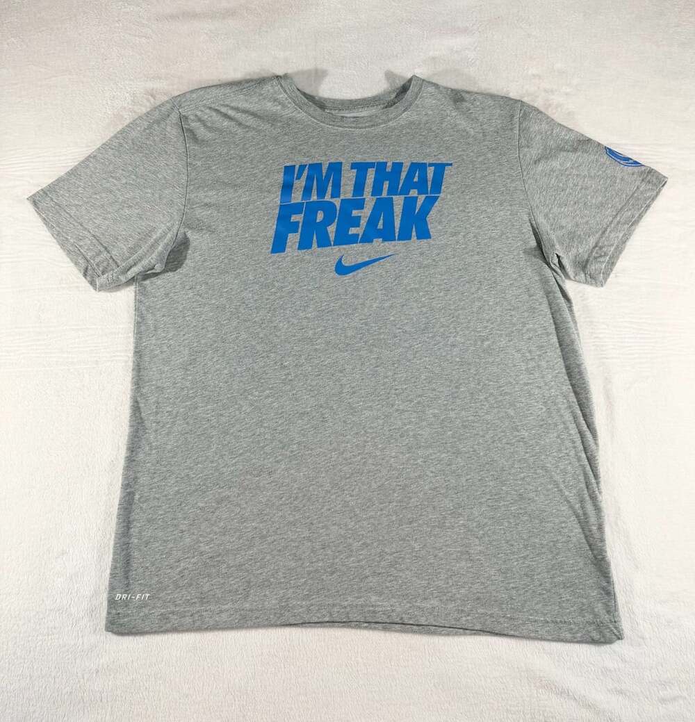Nike Football I'm That Freak Dri-Fit Heather Gray T-Shirt Size XL